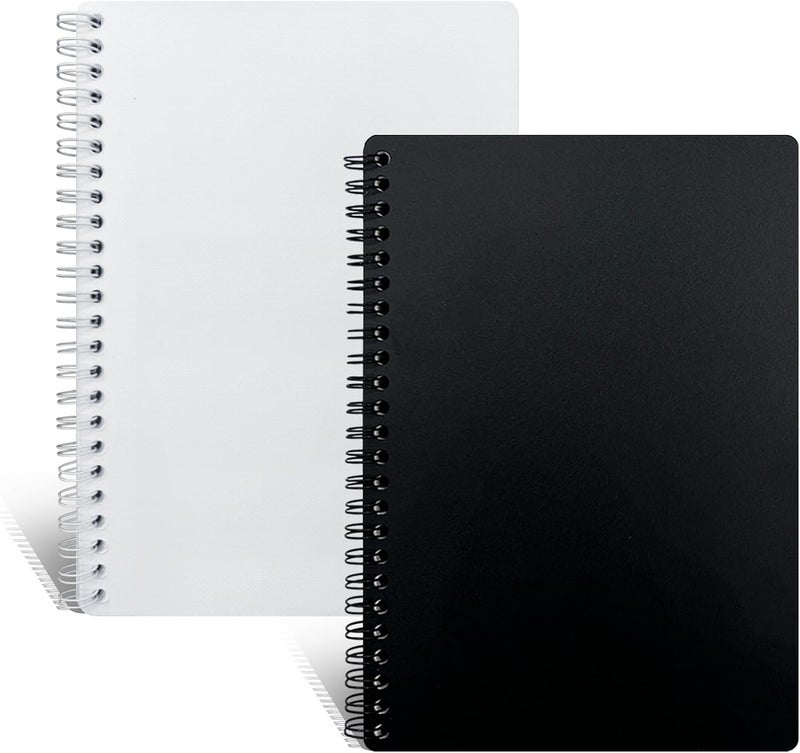 Ruatu 2 Pack Reusable Sticker Book Collecting Album Sticker Storage Organizer Book with 30+30 Sheets Blank Release Paper A5 Stickers Collection Notebook(Black+Clear) - Image 1